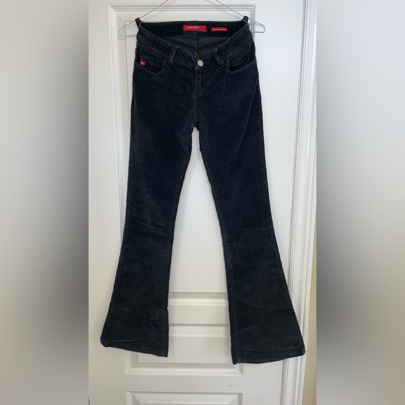 Miss Sixty Denim - Miss Sixty-Extra Low Tommy-Vintage-Faded black-Corduroy jeans-Flare leg-Size 25